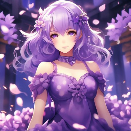 Девушка с сиреневыми волосами