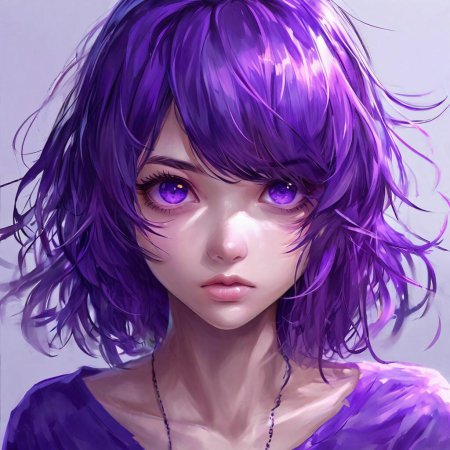 С фиолетовыми волосами