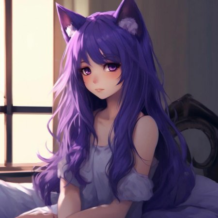 Девушка с фиолетовыми волосами