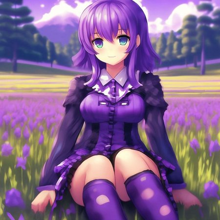 Аниме девочка фиолетовая