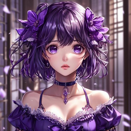Аниме девочка фиолетовая