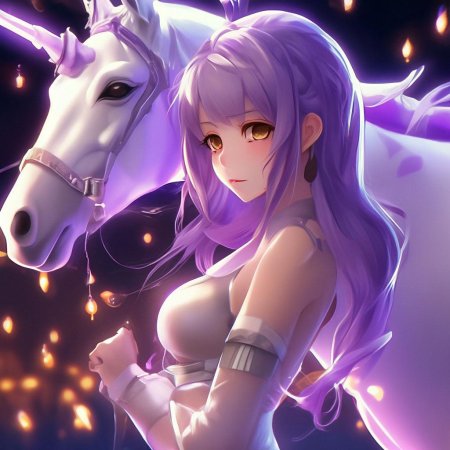 Аниме девушка фиолетовая