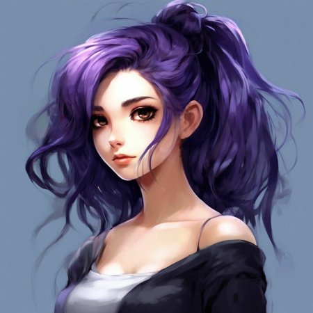 Девушка с фиолетовыми волосами