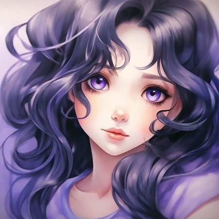 Девушка с сиреневыми волосами