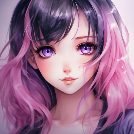 Розовые волосы аниме