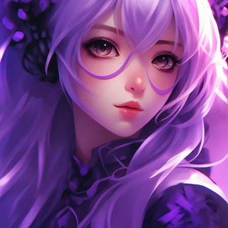 Аниме в фиолетовом стиле