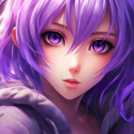 С фиолетовыми волосами