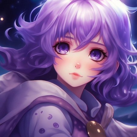 С фиолетовыми волосами