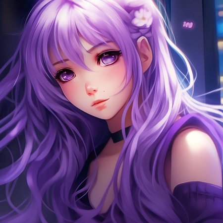 Девушка с фиолетовыми волосами