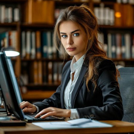 Девушка в деловом костюме