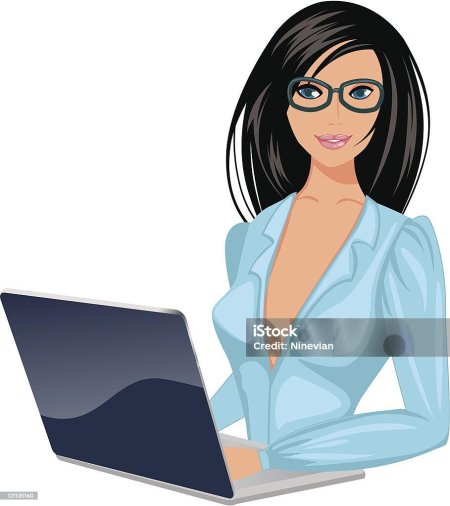 Мультяшная бизнес девушка