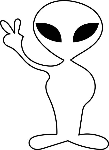 Трафарет инопланетянина для детей