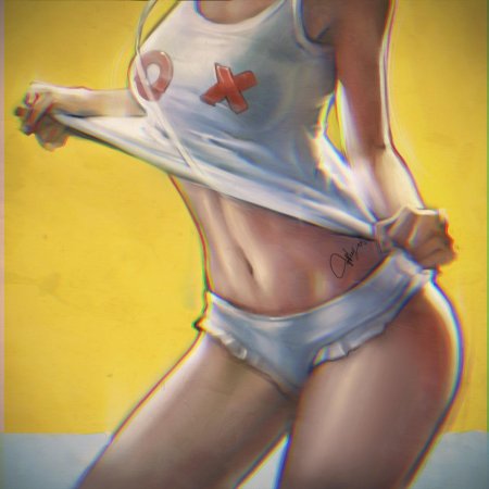 Девушка в майке арт