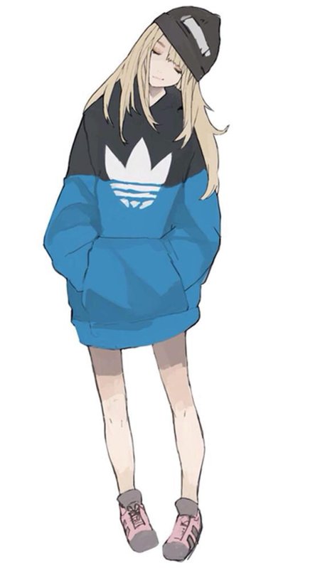 Аниме девушка в худи