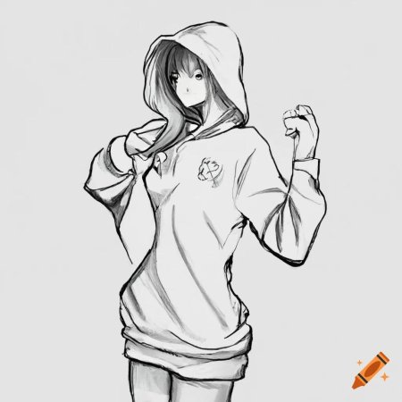 Girl with hoodie