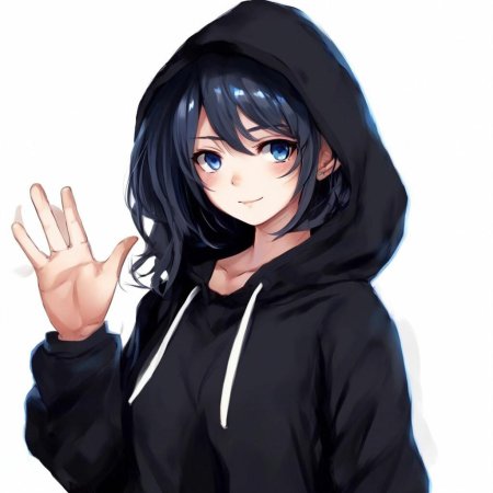 Аниме девушка в черном