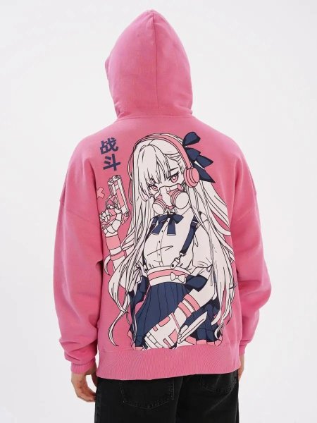 Толстовка оверсайз hello Kitty x Evangelion