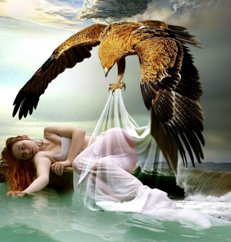 Девушка с орлом