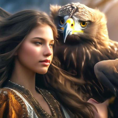 Девушка с орлом