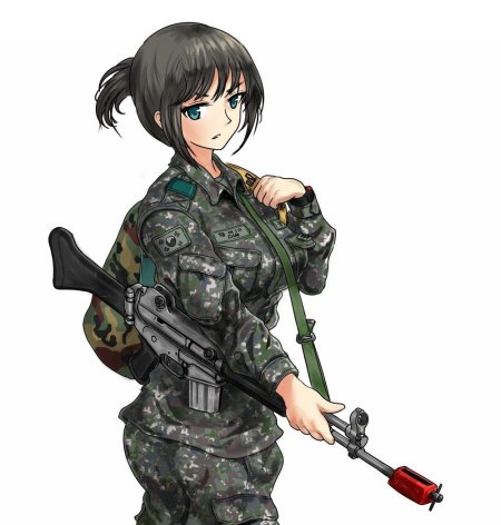 Аниме тянка Военная