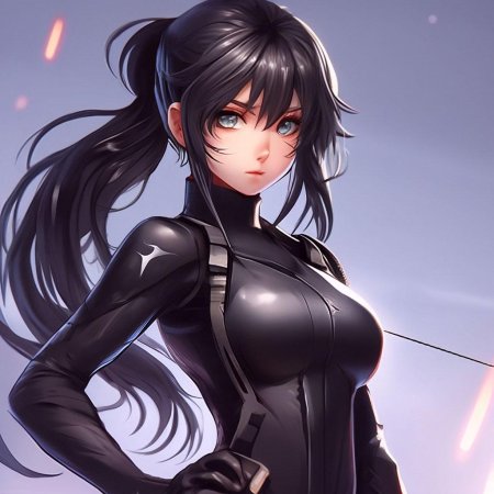 Аниме девушка в обтягивающем костюме