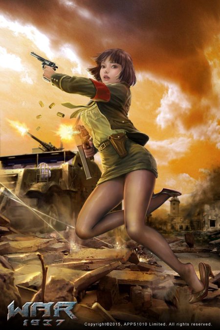Красивая девушка на войне