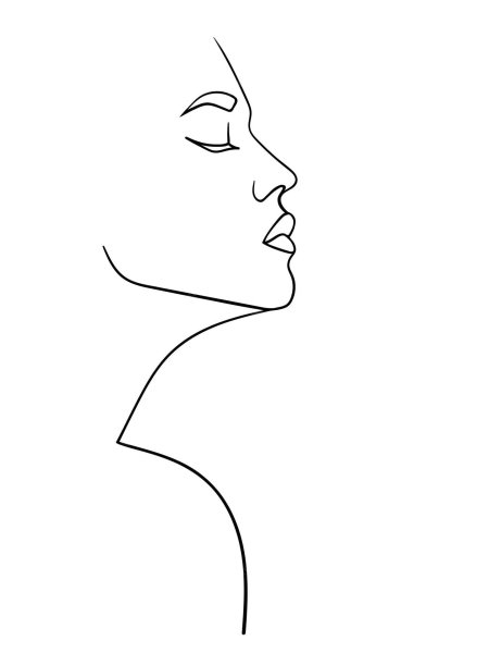 Женское лицо в профиль рисунок