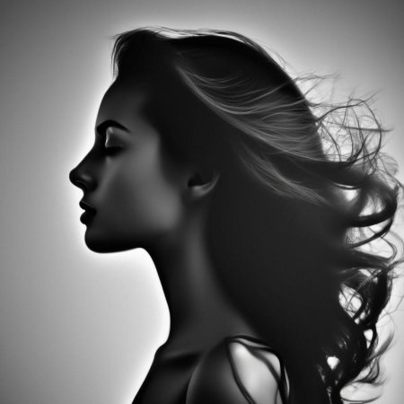 Силуэт девушки в профиль