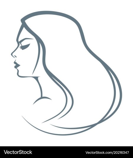 Силуэт женской головы в профиль