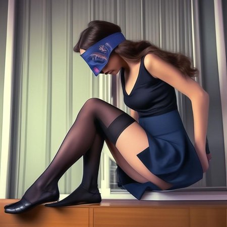 В чулках девушка