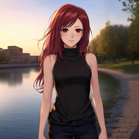 Рыжая аниме девушка