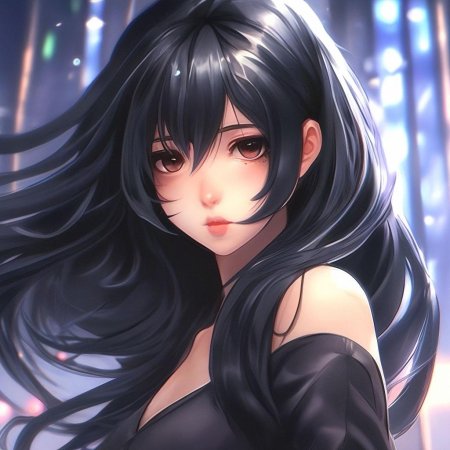 Аниме черные волосы