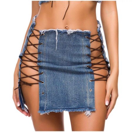 Джинсовая мини юбка