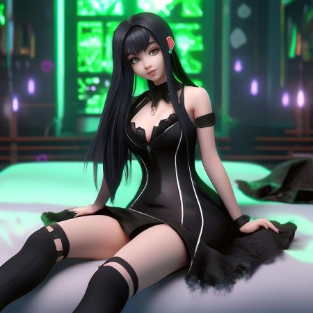 Аниме девушка гот