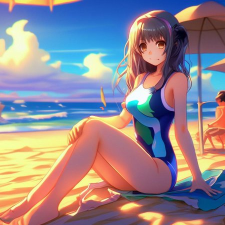 Девушки на пляже аниме