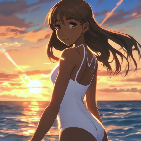 Аниме девушка в купальнике