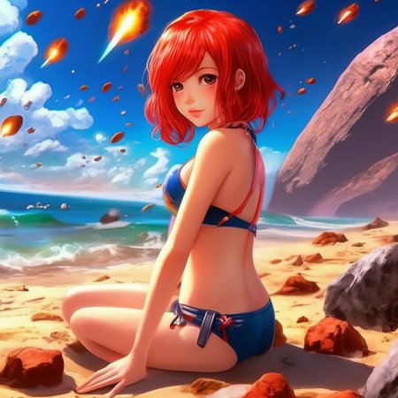 Аниме девушка в бикини