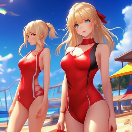 Девушка в купальнике аниме