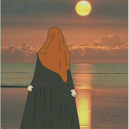 Девушка в хиджабе на закате