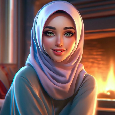 Девушка в хиджабе рисунок