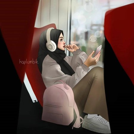Аниме в хиджабе самолётом