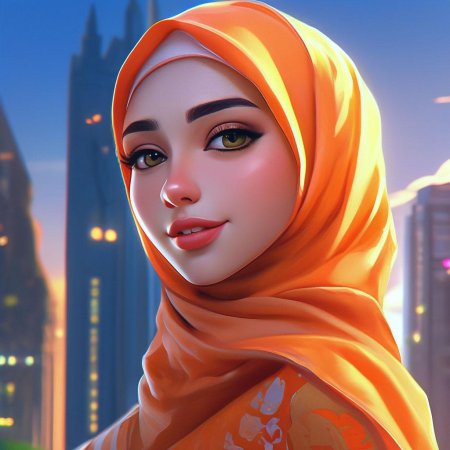 Девушка в хиджабе полный рост