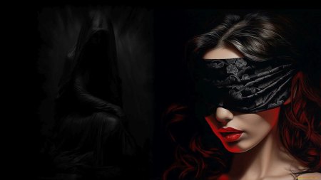 Девушка с повязкой на глазах