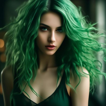 Девушка с зелеными волосами