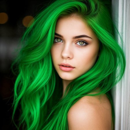 Девочка с зелеными волосами