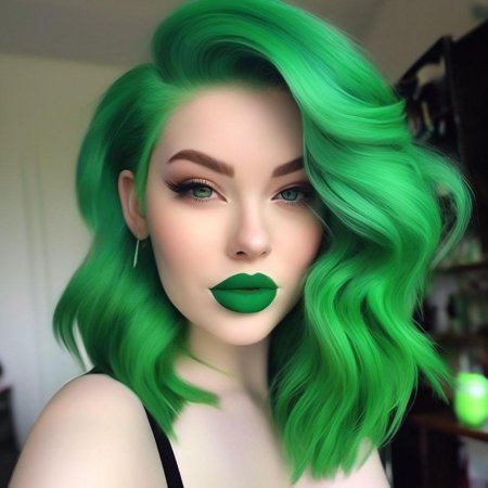 Девушка с зелёными волосами