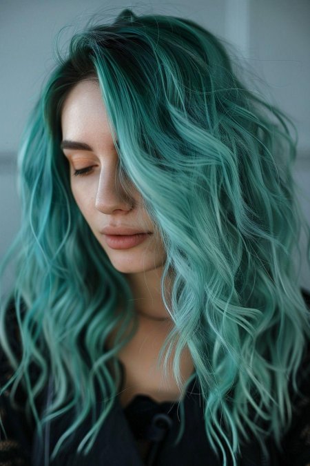 Мятный цвет волос
