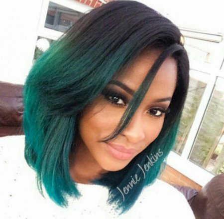 Цветное омбре на короткие волосы