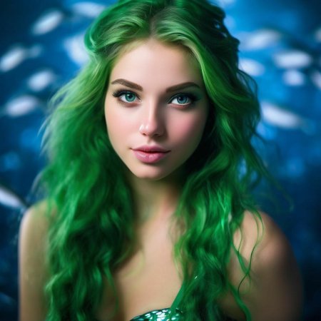 Волосы зеленые