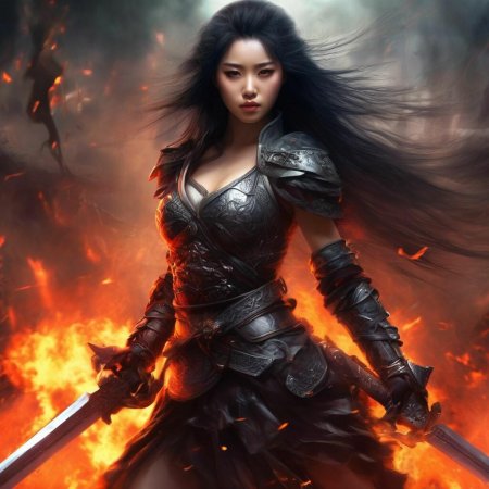 Девушка воин арт